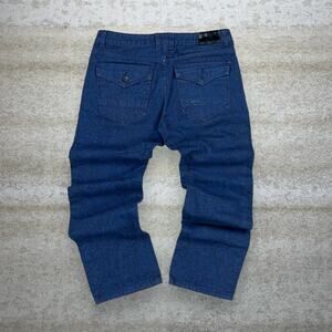 Vintage Paisley Jeans Straight Fit Navy Blue Wash Denim Imperious 90s